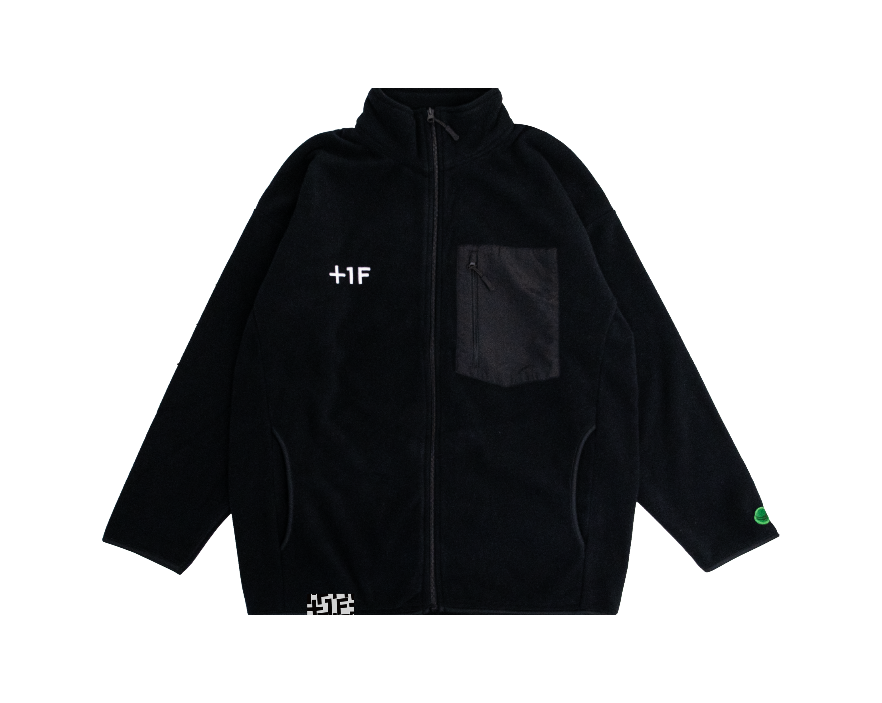 1F BUTTON LOGO FLEECE / BLACK | ボタンロゴ フリース ブラック 黒