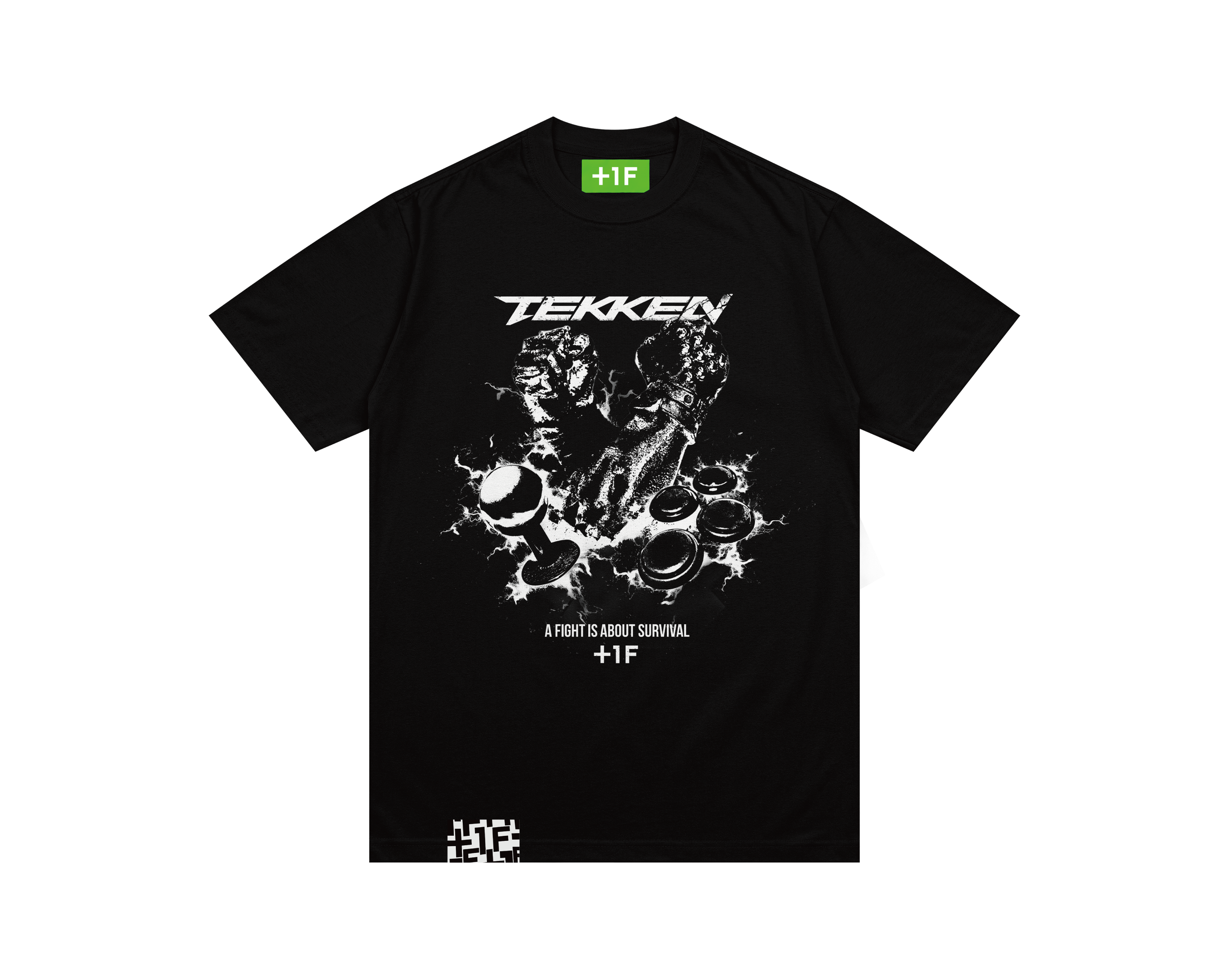 TEKKEN +1F FIGHT IS ABOUT SURVIVAL TEE | 鉄拳 Tシャツ ブラック 黒 TEKKEN +1F FIGHT IS ABOUT SURVIVAL TEE | 鉄拳 Tシャツ ブラック 黒