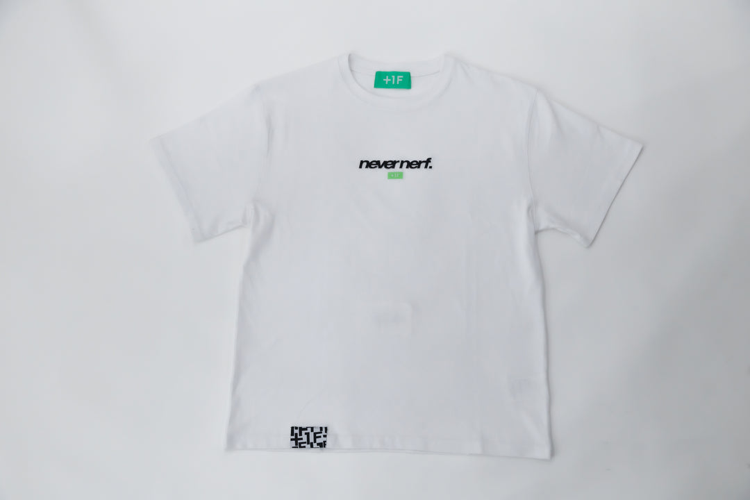 +1F NEVER NERF. TEE / BLACK・WHITE