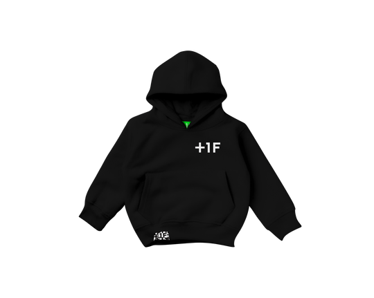 BUTTON LOGO HOODIE KIDS / BLACK