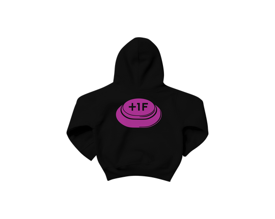 BUTTON LOGO HOODIE KIDS / BLACK