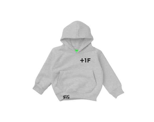 BUTTON LOGO HOODIE KIDS / GRAY