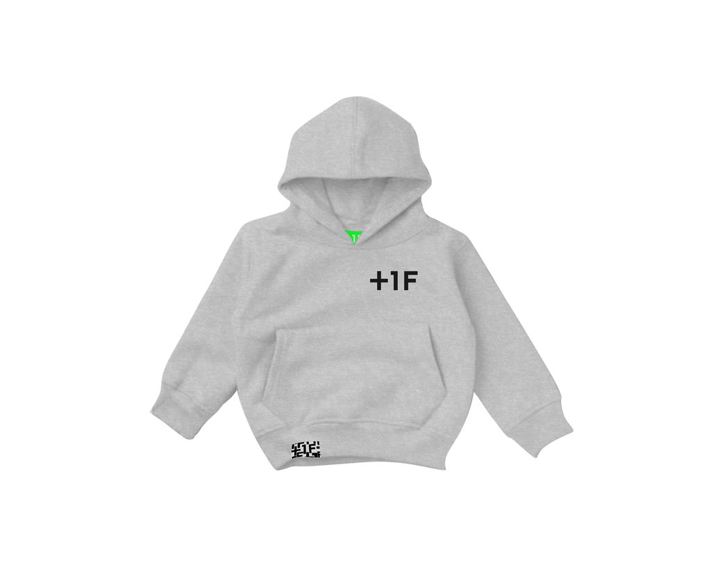 1F キッズサイズ BUTTON LOGO HOODIE KIDS / GRAY | フーディー
