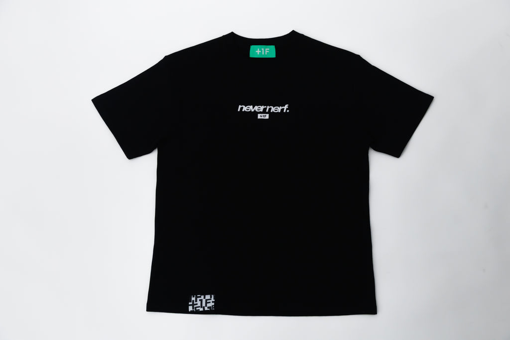 1F NEVER NERF. TEE / BLACK・WHITE