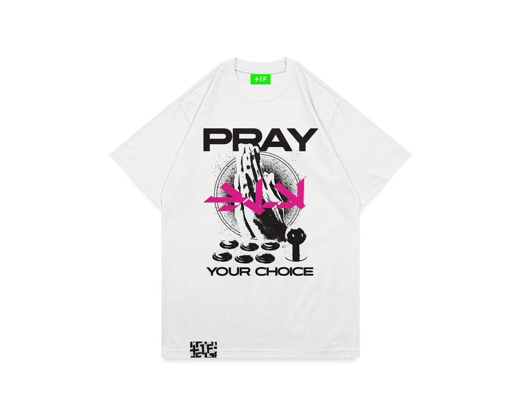 1F PRAY YOUR CHOICE TEE | Tシャツ 白 | 格闘ゲーマーのための