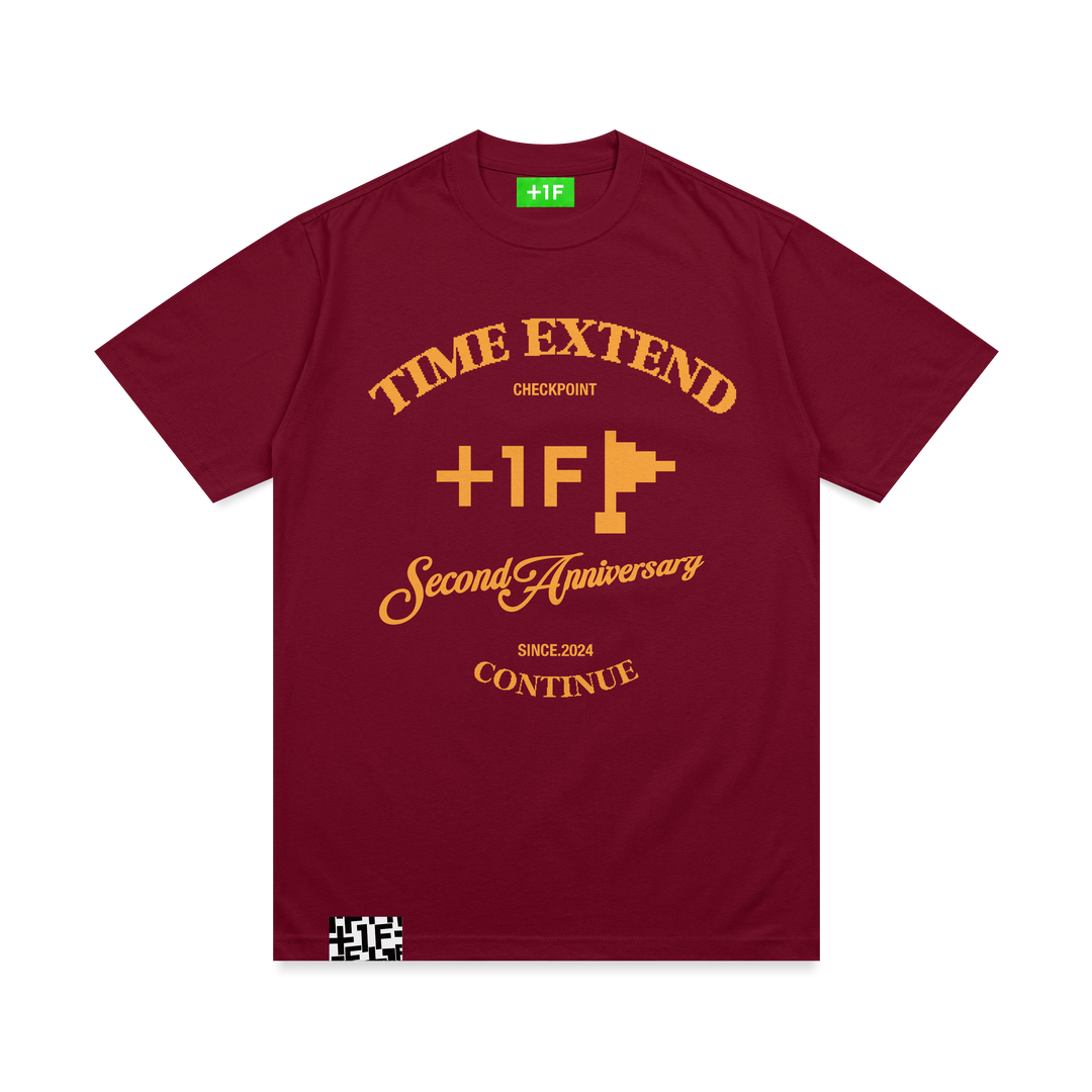 +1F 2nd ANNIVERSARY TEE / BURGUNDY