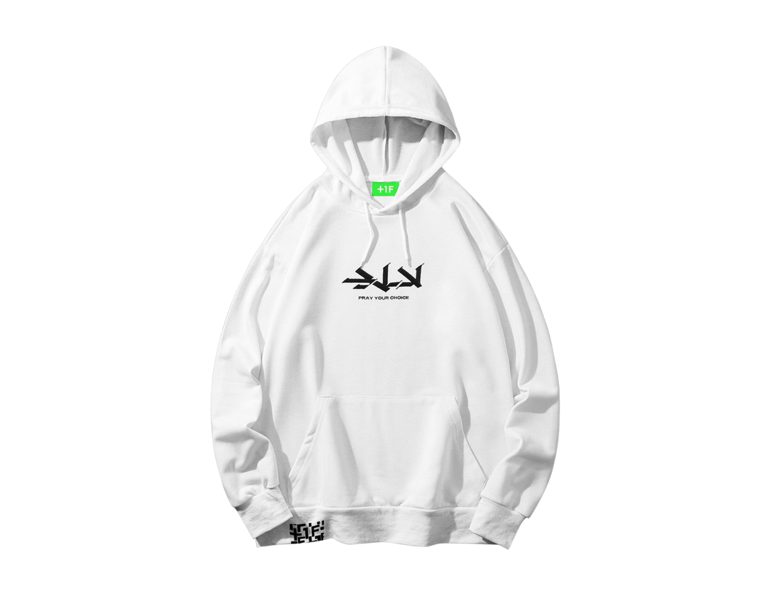 1F PRAY YOUR CHOICE HOODIE / WHITE | フーディー パーカー ブラック 1F PRAY YOUR CHOICE HOODIE / WHITE | フーディー パーカー ブラック