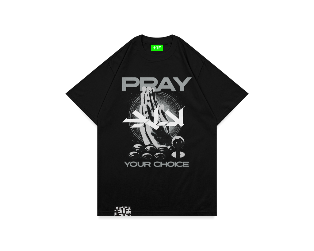 1F PRAY YOUR CHOICE TEE | Tシャツ 黒 | 格闘ゲーマーのための