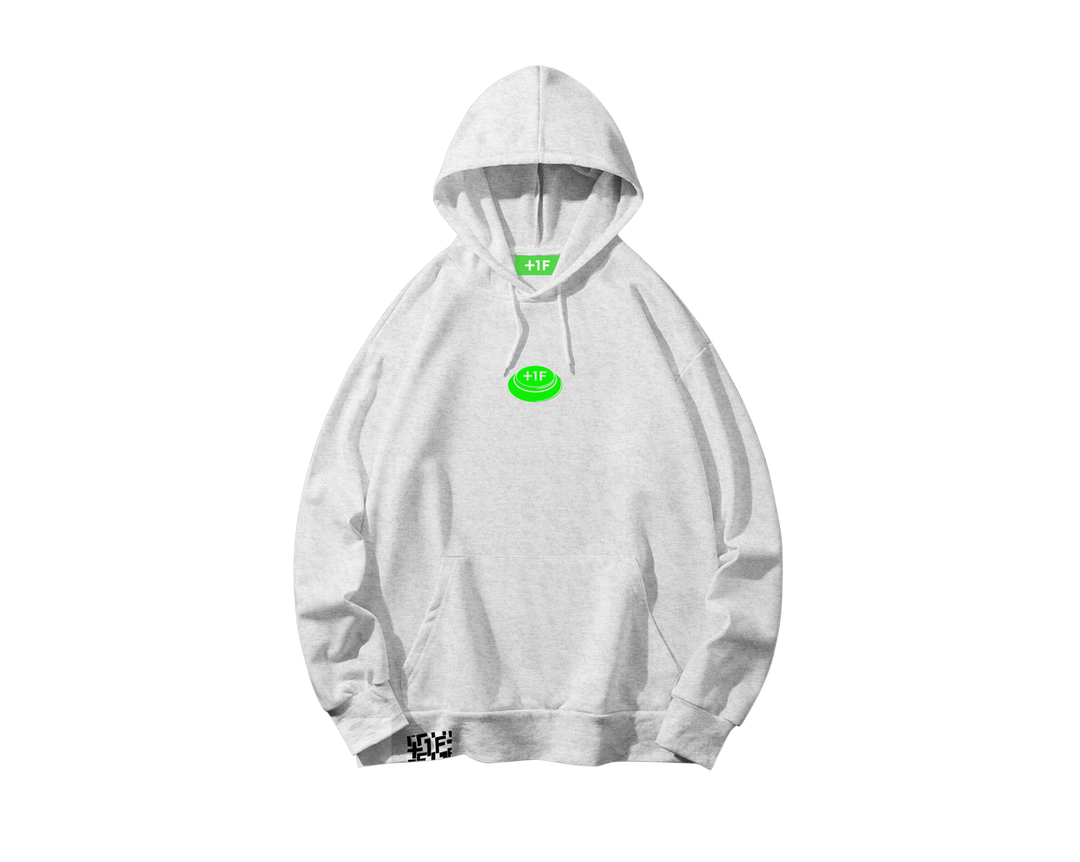 1F BUTTON LOGO HOODIE / GRAY | ボタンロゴ フーディー パーカー グレー 1F BUTTON LOGO HOODIE / GRAY | ボタンロゴ フーディー パーカー グレー