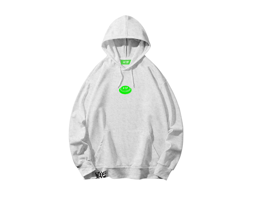 1F BUTTON LOGO HOODIE / GRAY | ボタンロゴ フーディー パーカー グレー