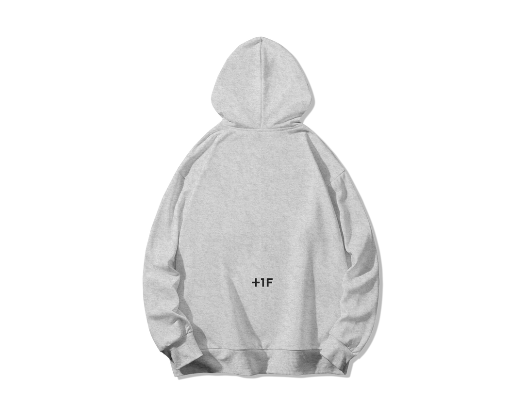 BUTTON LOGO HOODIE / GRAY