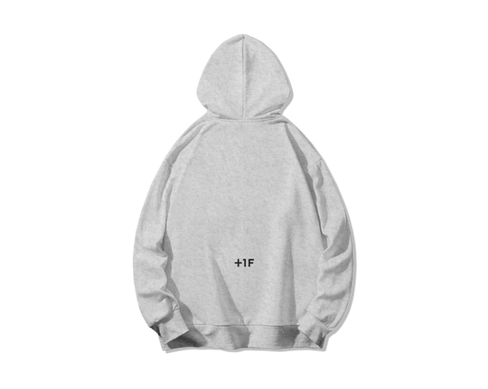 BUTTON LOGO HOODIE / GRAY