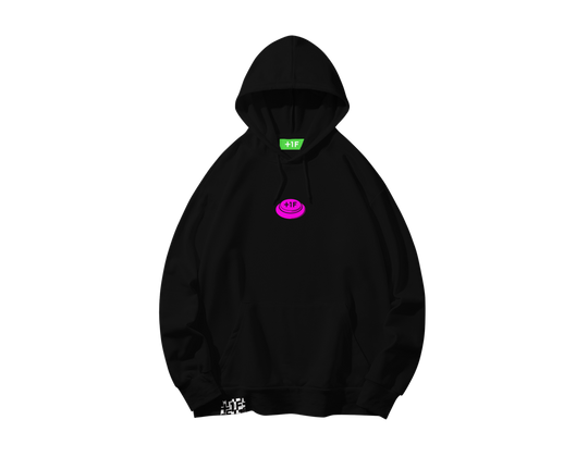 BUTTON LOGO HOODIE / BLACK