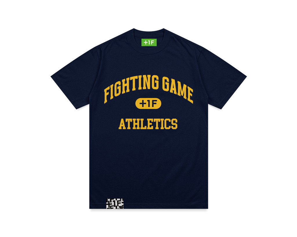 1F FIGHTING GAME COLLEGE TEE | Tシャツ ネイビー | 格闘ゲーマーの