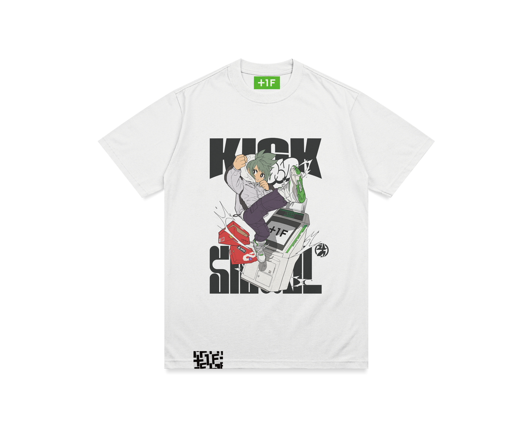 1F KICK chan +1F TEE | KICKちゃんコラボ Tシャツ 白 1F KICK chan +1F TEE | KICKちゃんコラボ Tシャツ 白