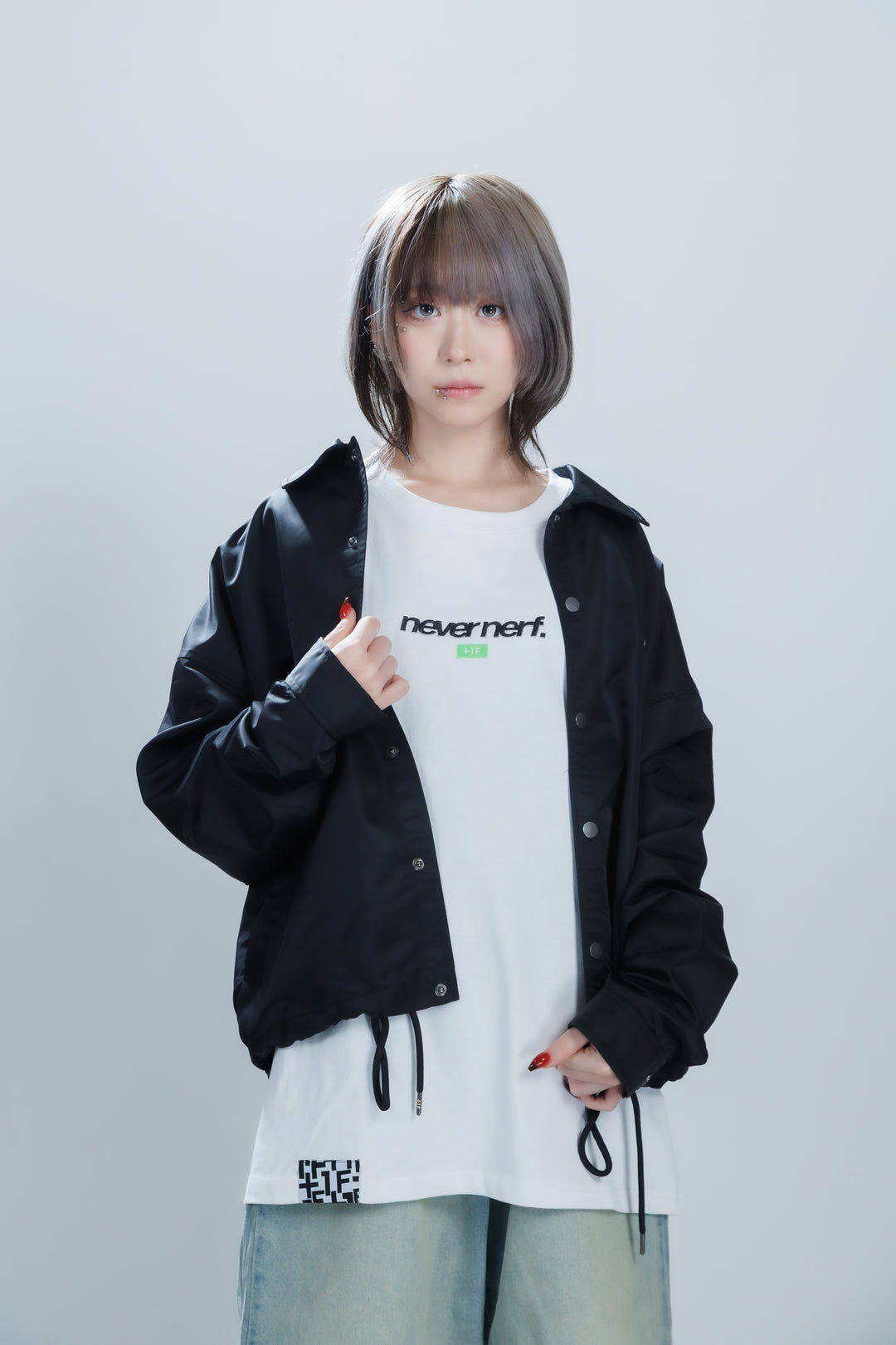 +1F NEVER NERF. TEE / BLACK・WHITE